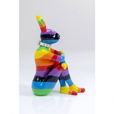 Estatua conejo sentado multicolor 80cm
