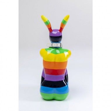 Statua coniglio seduto multicolore 80 cm