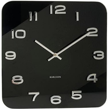 Reloj Karlsson Diseño cuadrado negro vintage 35 x 35 cm