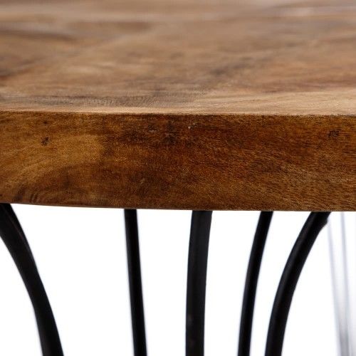 Table de bar carré bois naturel et pieds noir ESSENTIAL