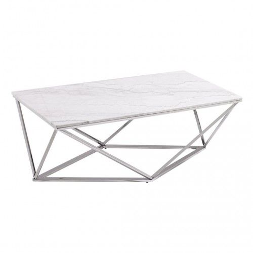 COLLISION marble and chrome steel coffee table