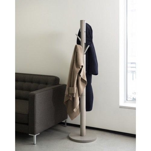 Rounded black and wood coat rack BERLIN