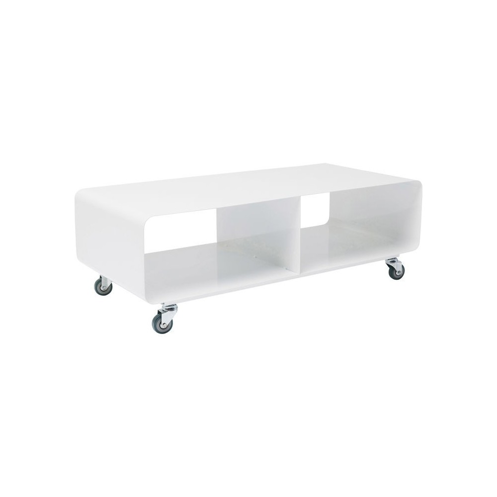 Arc white lacquered 2-door designer TV unit