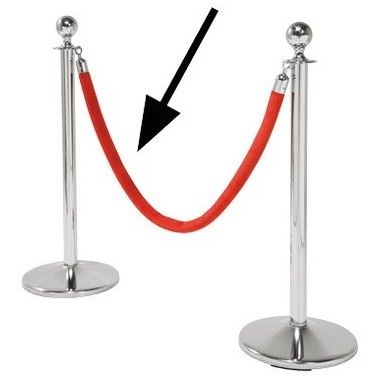 Red VIP rope for chrome post