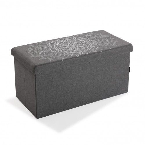 POP dark gray fabric foldable pouf box
