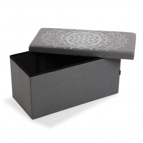 Faltbare Pouf-Box aus dunkelgrauem POP-Stoff