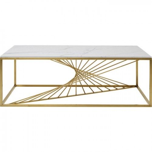 LASER glass and gold metal coffee table