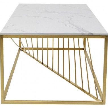 LASER salontafel van glas en goudkleurig metaal