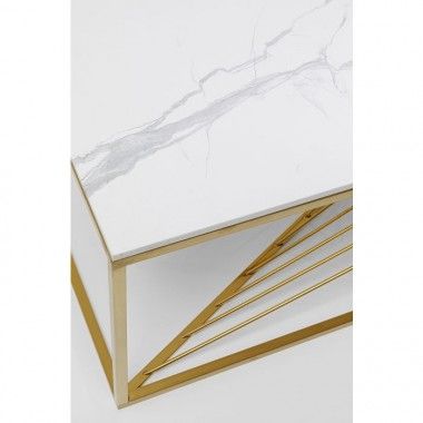 Mesa de centro LASER em vidro e metal dourado
