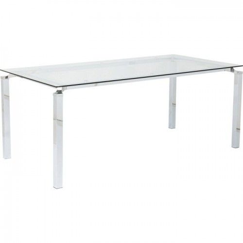 Tower 160 cm glass and chrome dining table
