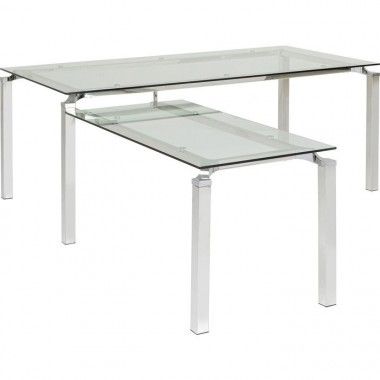LORENCO glass and chrome steel office table