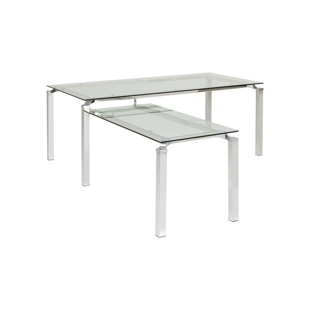 LORENCO glass and chrome steel office table