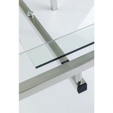 Lorenco Glass e Chrome Steel Tavolo e acciaio