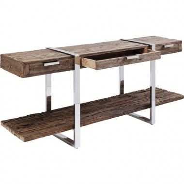 Industrial wood and steel dining table 200 RUSTICO