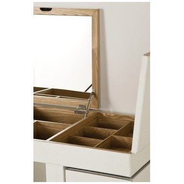 DRESSING TABLE WITH WHITE ARMCHAIR AND STORAGE