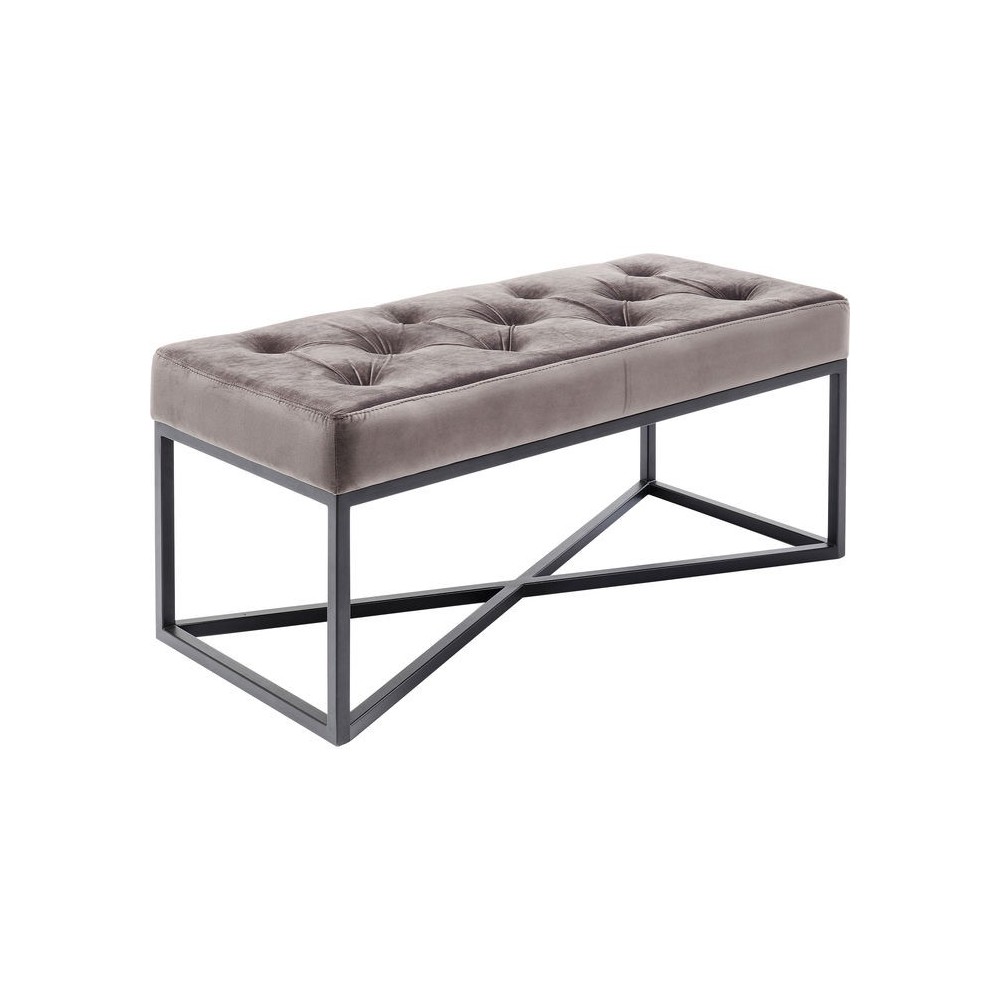 Panca imbottita in velluto grigio CROSSOVER KARE DESIGN - Loft Attitude