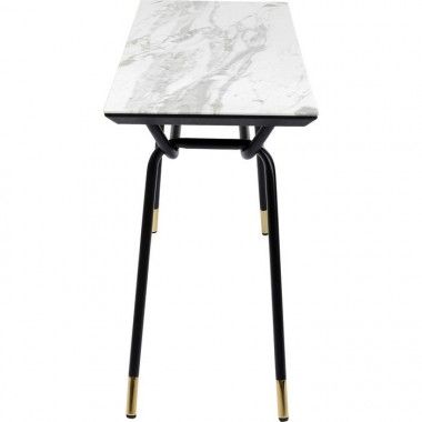 SOUTH BEACH marble effect and black steel console table