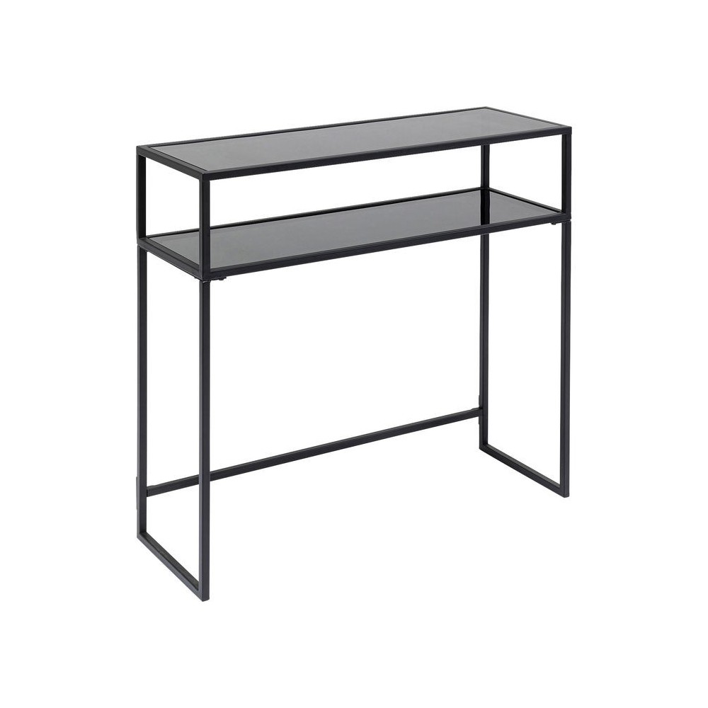 Double black glass top console ELENA