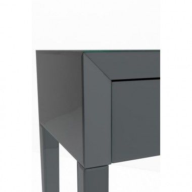 Gray wood console 2 drawers 80cm BRAN