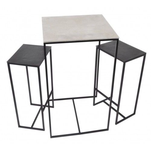 Set de 5 tables carrées en aluminium PALOMA