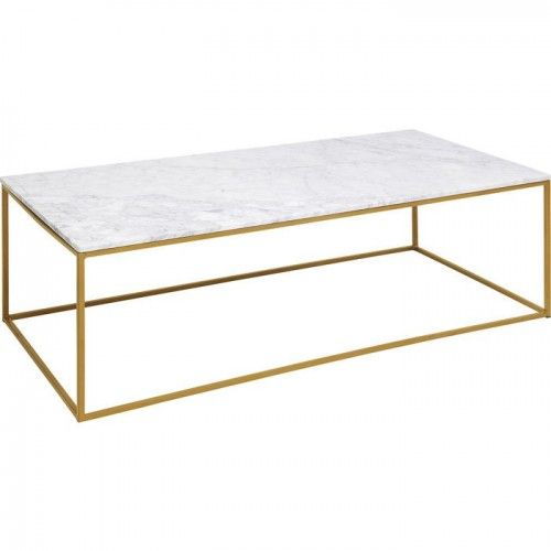 Mesa de café de mármore e metal dourado LASER