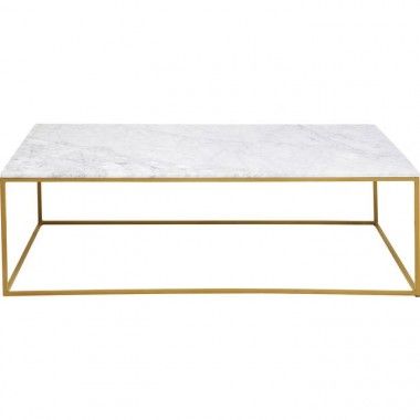 Mesa de café de mármore e metal dourado LASER