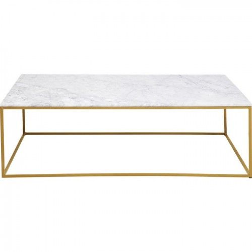 Table basse marbre et métal doré LASER
