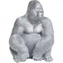 Estátua gorila prata INITIAL