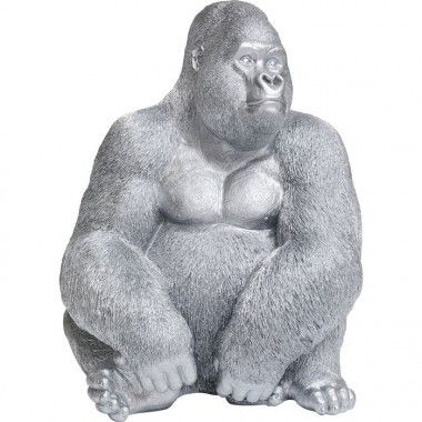 Statue iniziale di gorilla d'argento