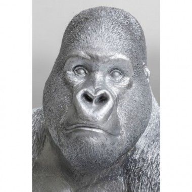 Estatua de gorila plateada INICIAL
