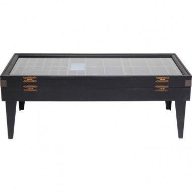 COLLECTOR black wood display coffee table
