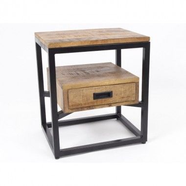ABISKO 1-drawer wooden bedside table