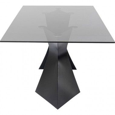 Black tempered glass dining table 200 cm GLORIA