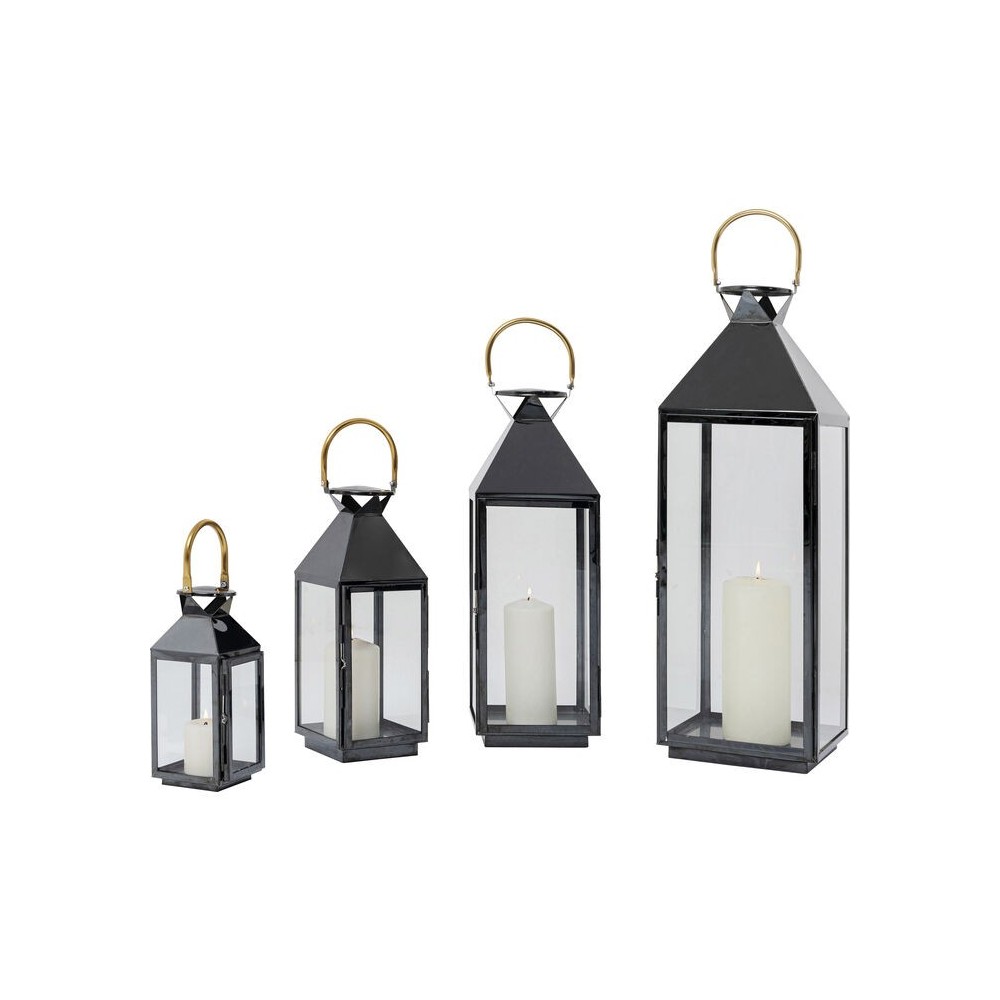 Set de 4 lanternes black gold GIARDINO