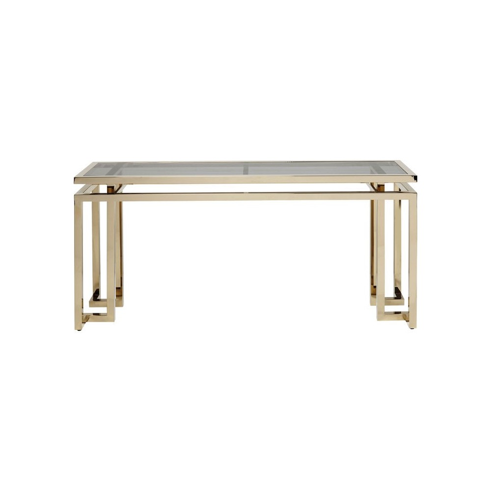 Console de vidro em aço inoxidável dourado 160cm RUSH