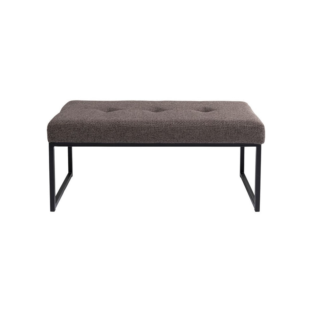 Banc capitonné tissu marron métal DOLCE