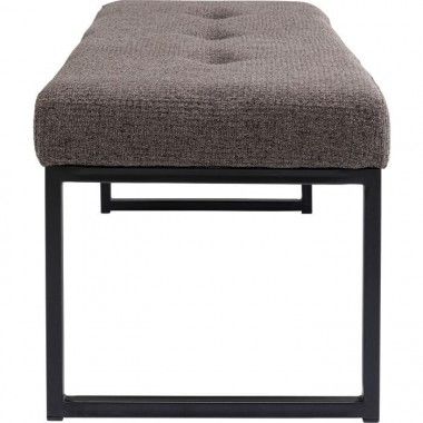 Banc capitonné tissu marron métal DOLCE