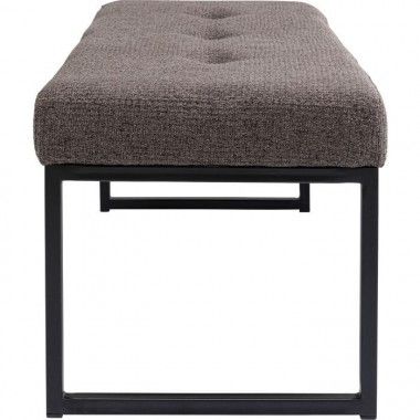 Upholstered bench brown fabric metal DOLCE