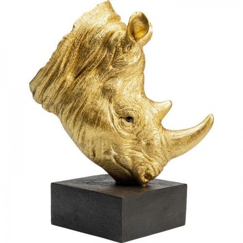 Estatua de cabeza de rinoceronte dorada SAVANA