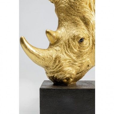 Estatua de cabeza de rinoceronte dorada SAVANA