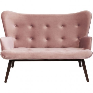 Sofa tissu velours rose VICKY