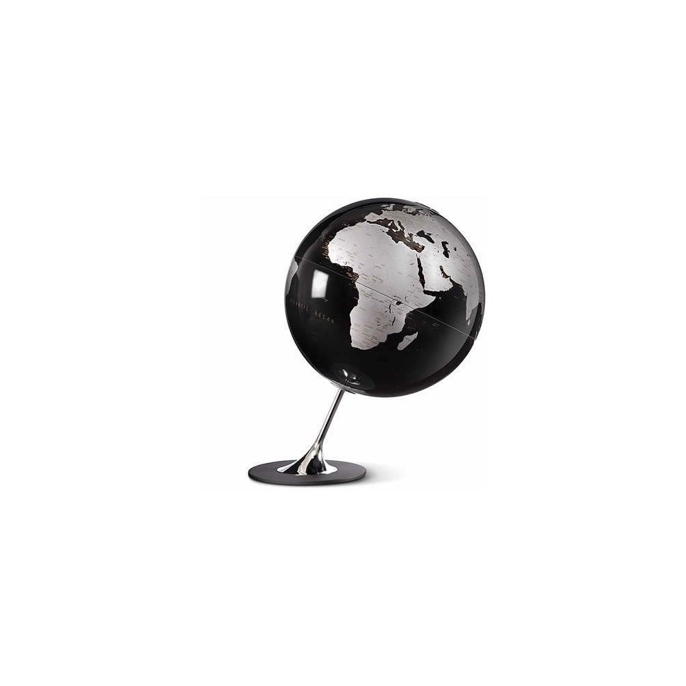 Terra Globe nero argento sulla base