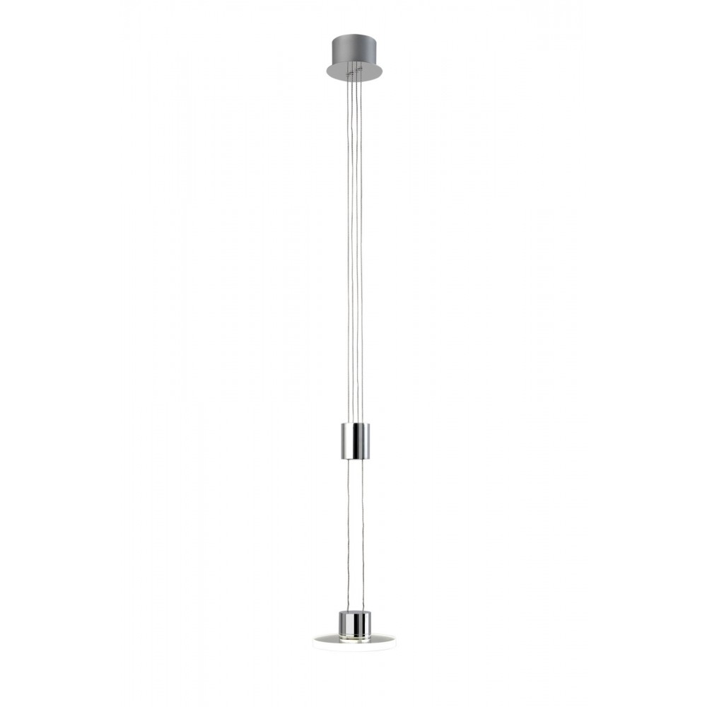 SUSPENSION A LED DESIGN VERRE ET CHROME GLIDER