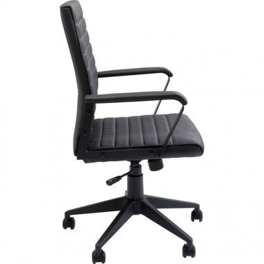 LABORA zwarte bureaustoel met leereffect