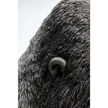 Statua della testa di gorilla che pensa GORILLA nero