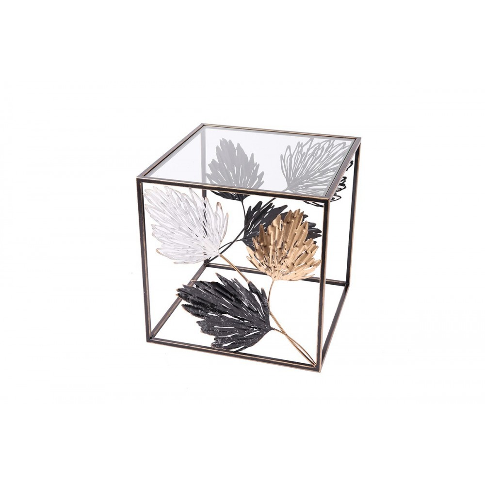 End table autumn foliage 3D movement black gold white SEASON