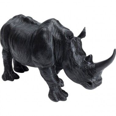 WALKING Black Rhinoceros Deco Statue
