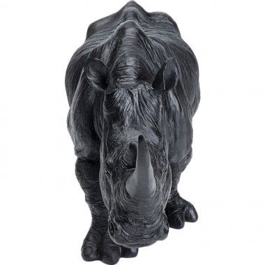 Deco standbeeld WALKING zwarte neushoorn