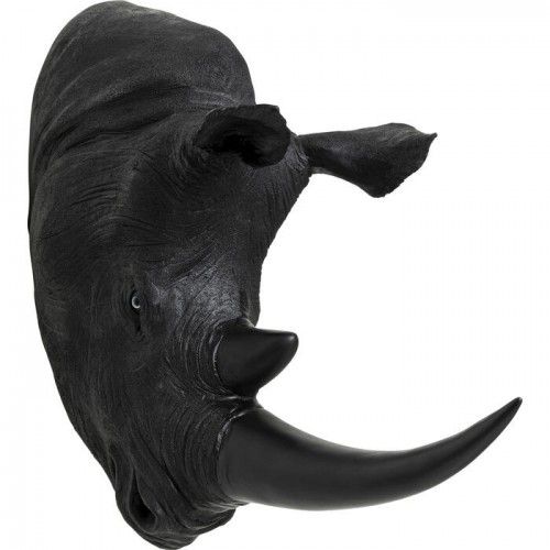 Testa di rinoceronte decorativa antica NERA