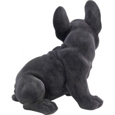 Schwarze französische Bulldoggen-Welpenstatuette aus Filz